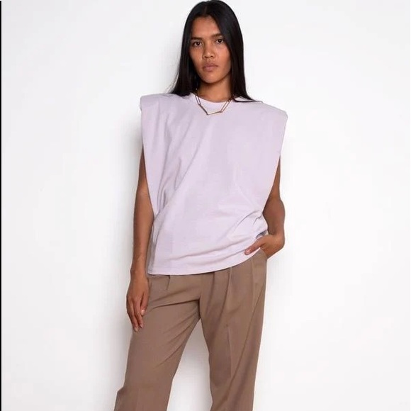 Frankie Shop Eva padded shoulder top - Picture 1 of 3